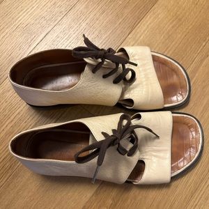 Chie Mihara leather men’s sandals.